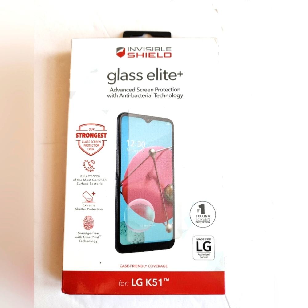 Zagg Invisible Shield Glass‎ Elite+ Screen Protector for LGK51 Cellphone NEW